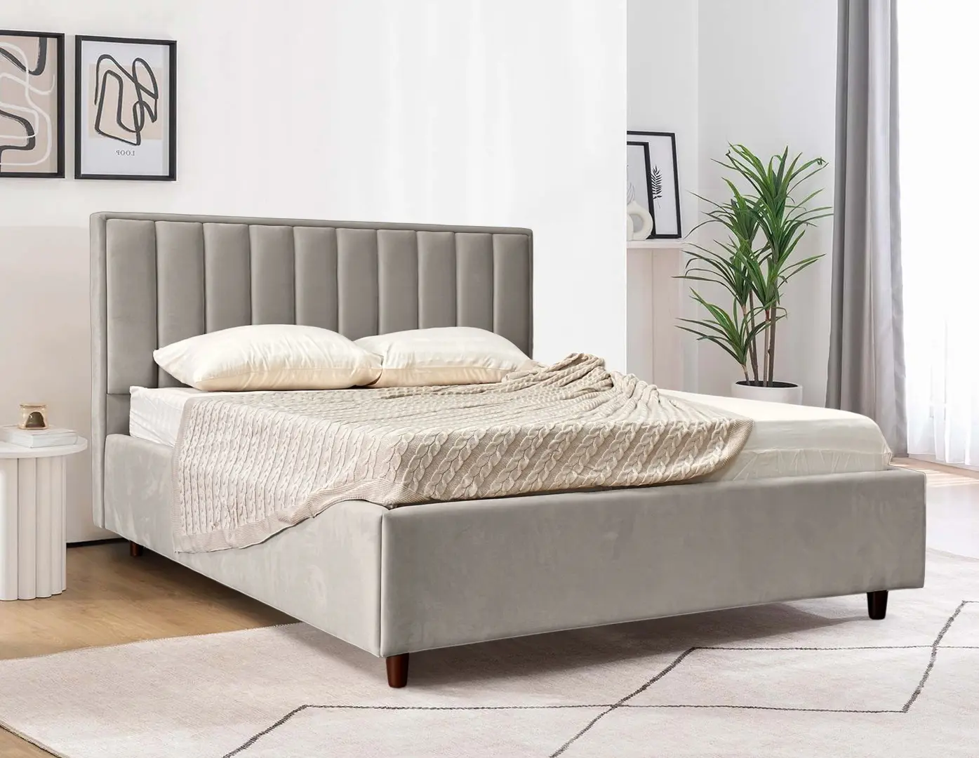Кровать Charmbed Lux Estela 160x200 Laguna 09 (Stone Gray)