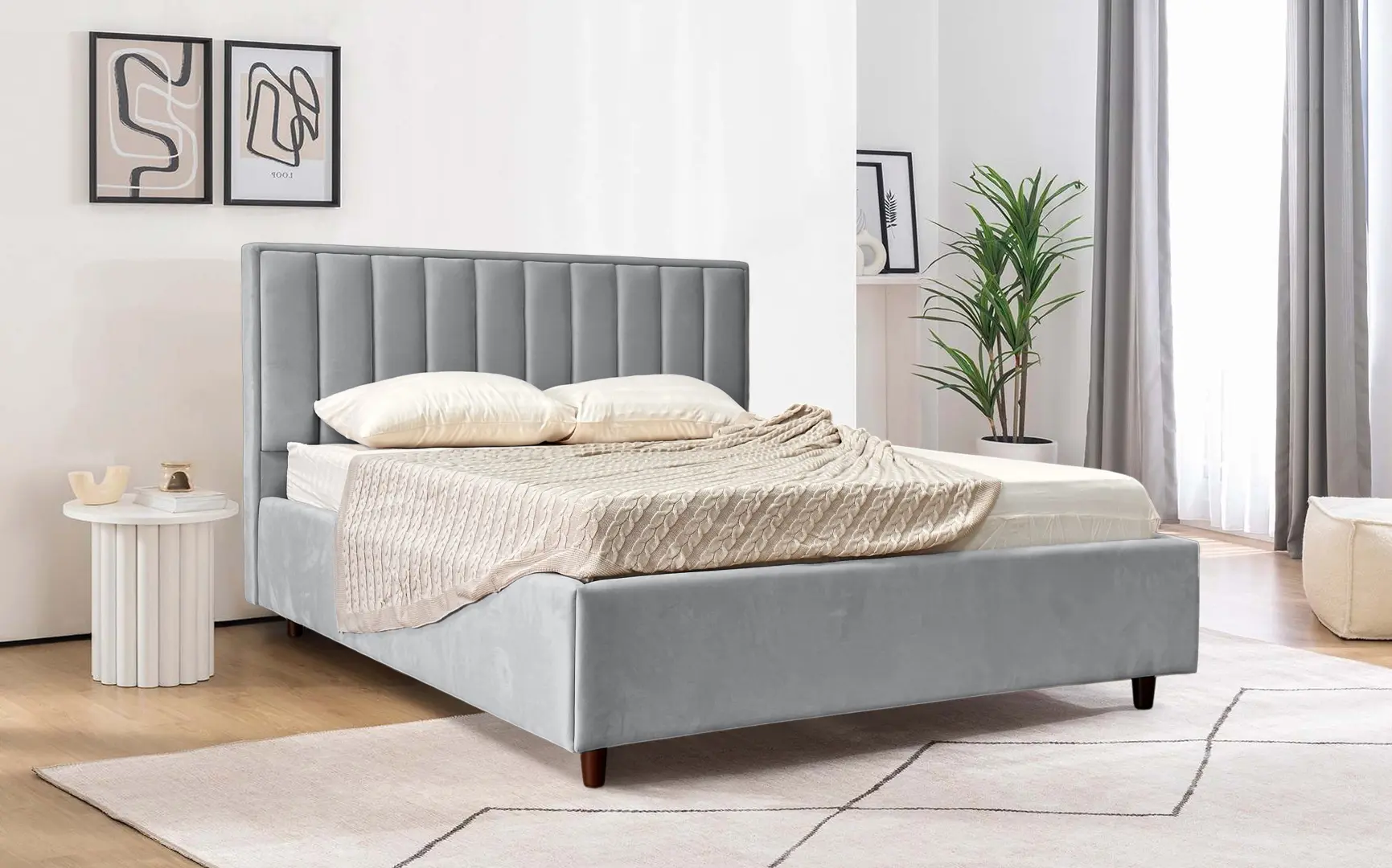 Pat Charmbed Lux Estela 160x200 Laguna 42 (Light Gray)