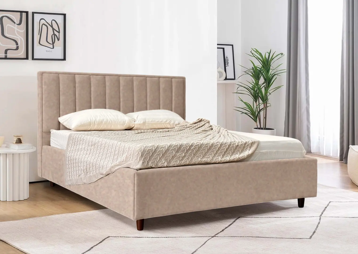 Кровать Charmbed Lux Estela 160x200 Mono 06 (Dark Beige)