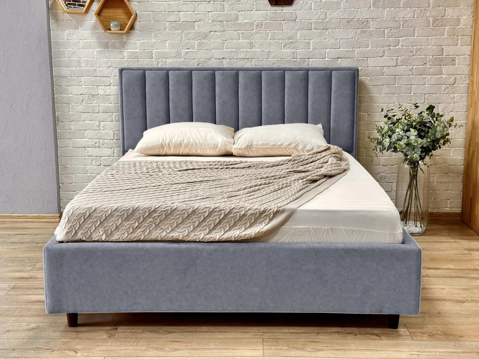 Кровать Charmbed Lux Estela 160x200 Mono 09 (Grey-Blue) - 2