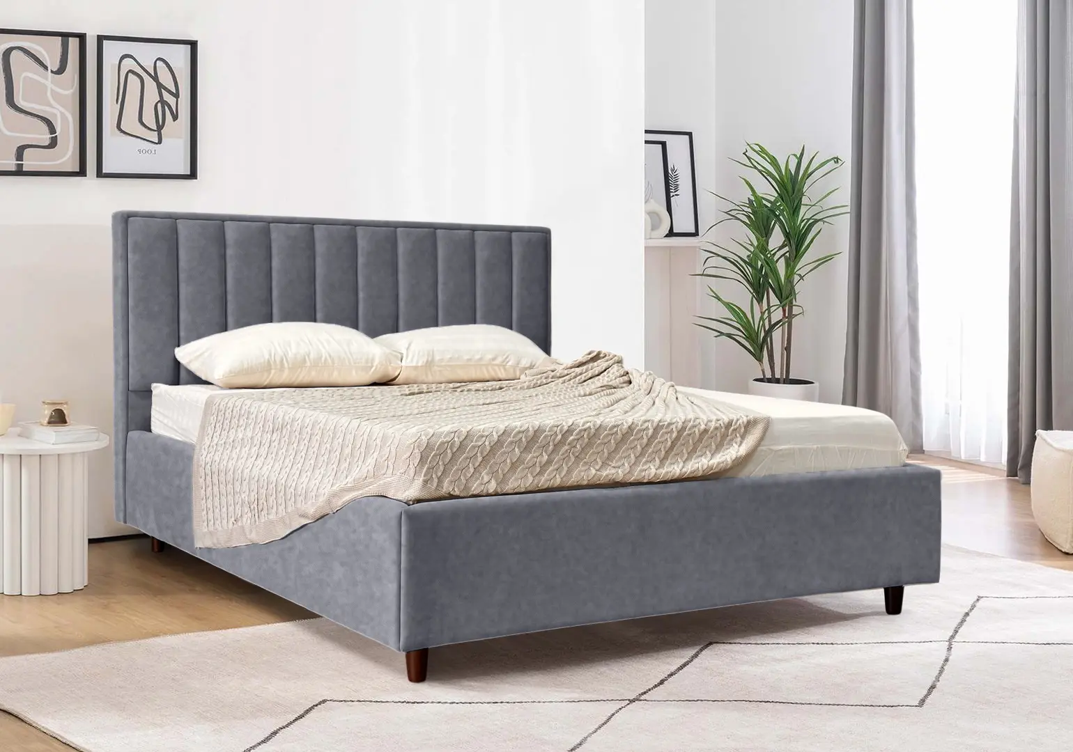 Кровать Charmbed Lux Estela 160x200 Mono 09 (Grey-Blue)