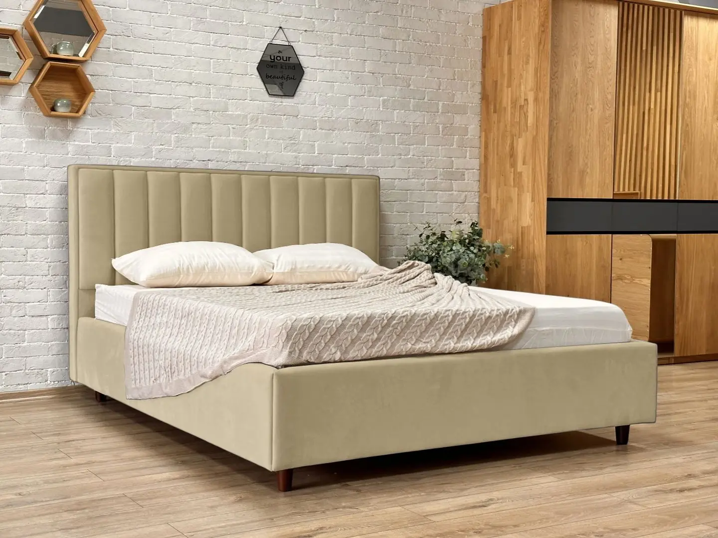 Кровать Charmbed Lux Estela 180x200 Laguna 07 (Beige)