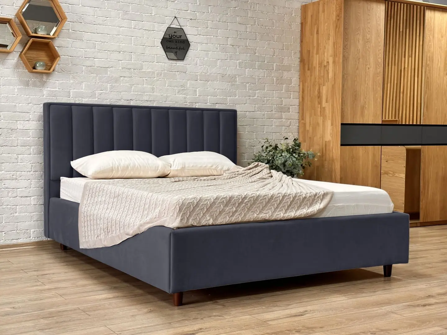 Кровать Charmbed Lux Estela 180x200 Laguna 44 (Graphite)