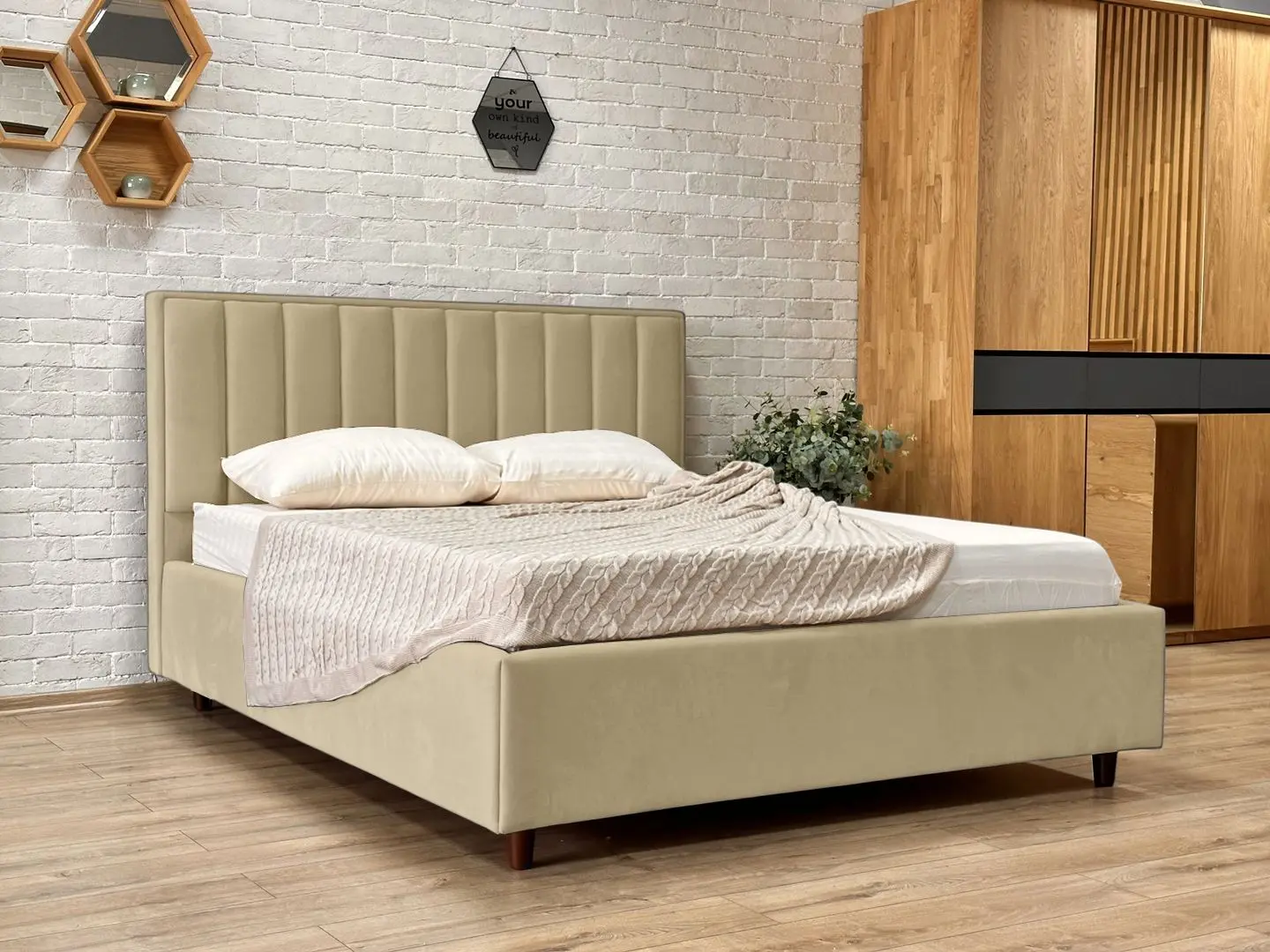 Кровать Charmbed Lux Estela Laguna 07 160x200 (Beige)