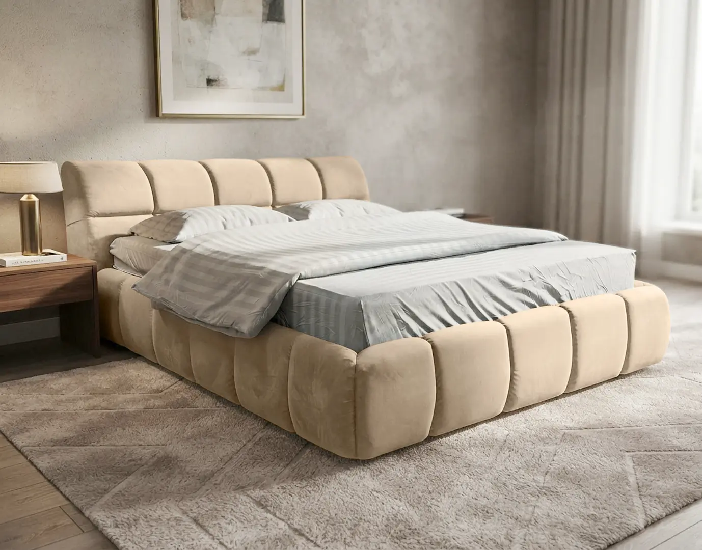 Кровать Charmbed Lux Jenny 160x200 Laguna 03 (Cream)