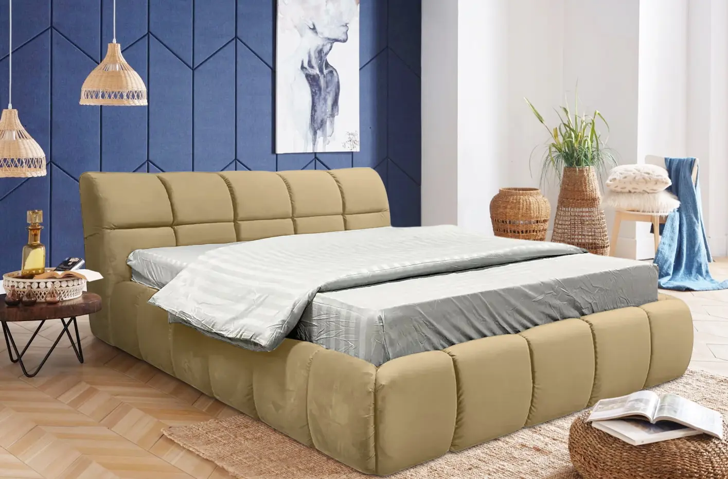 Pat Charmbed Lux Jenny 160x200 Laguna 06 (Light Beige)