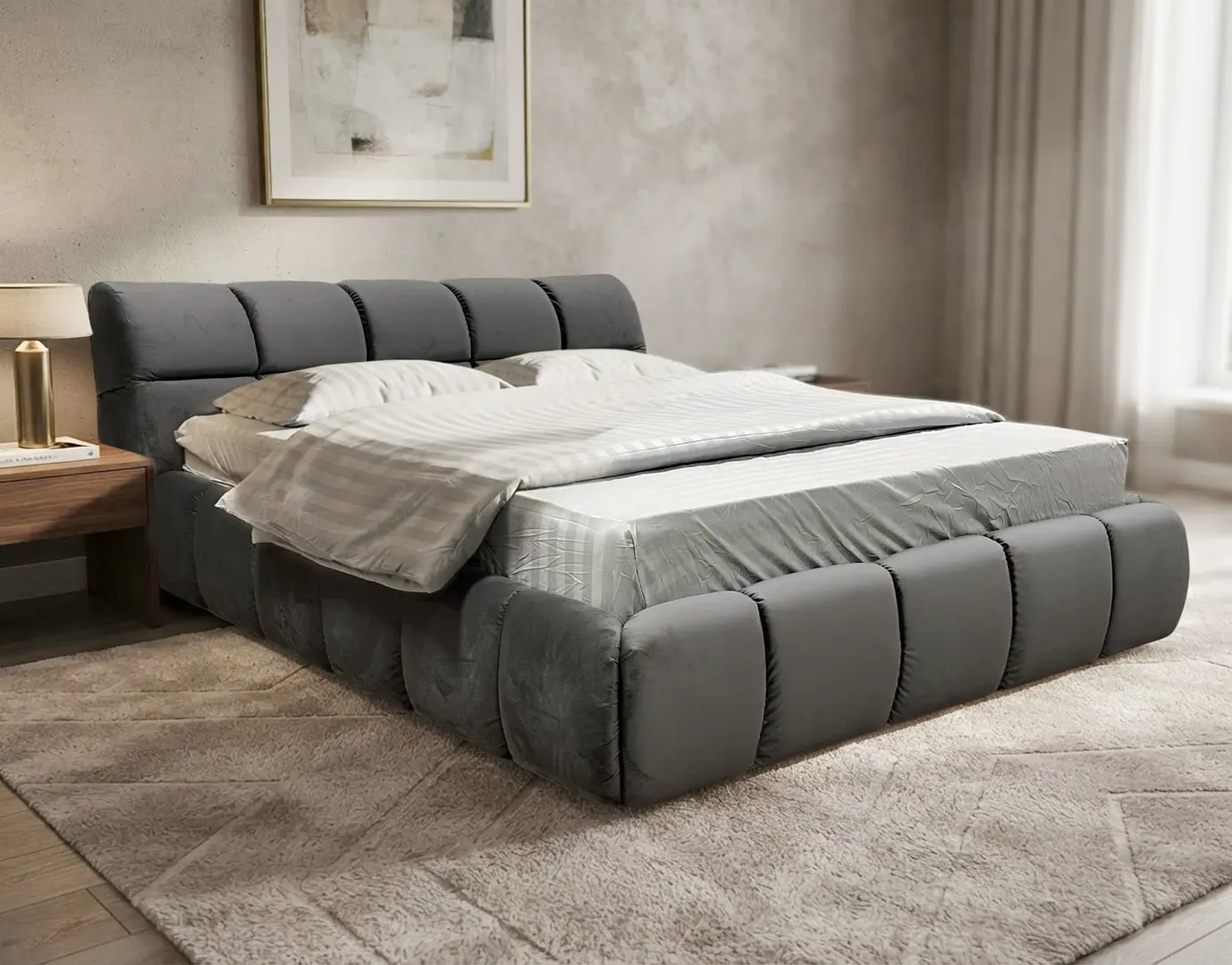 Кровать Charmbed Lux Jenny 180x200 Laguna 43 (Gray)