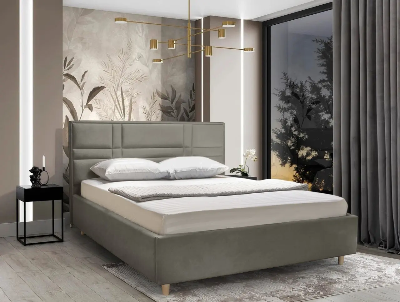 Кровать Charmbed Lux Maria 160x200 Laguna 09 (Stone Gray)