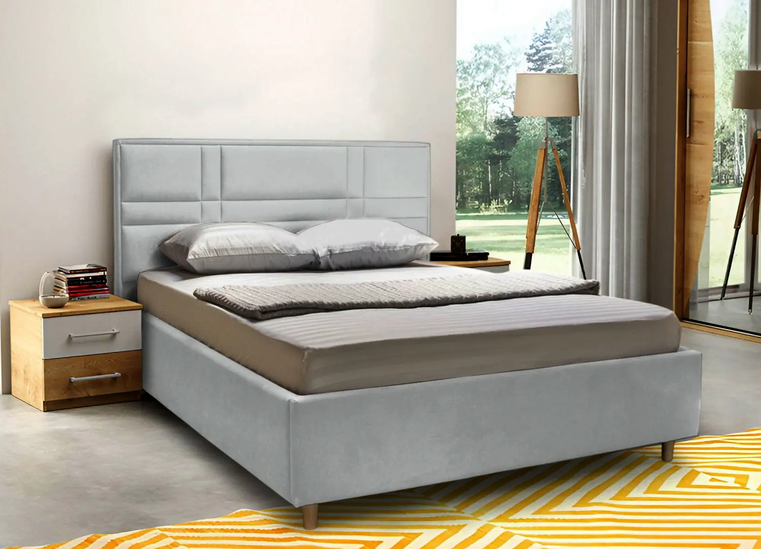 Кровать Charmbed Lux Maria 160x200 Laguna 42 (Light Gray)