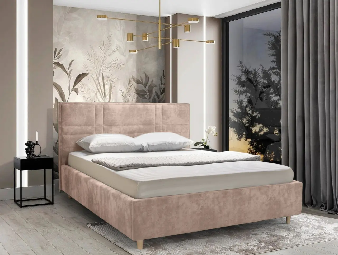 Кровать Charmbed Lux Maria 160x200 Mono 06 (Dark Beige)