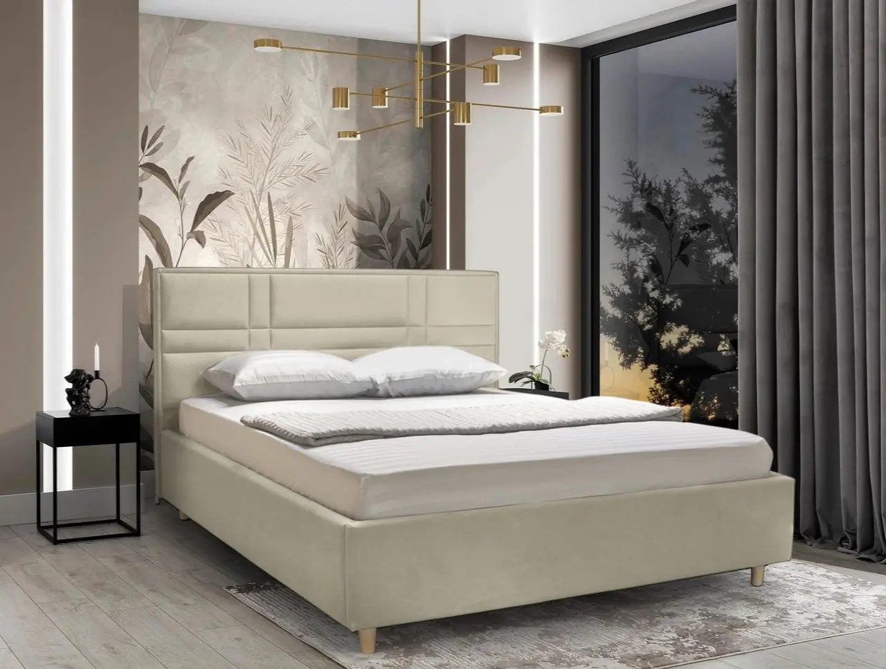 Кровать Charmbed Lux Maria 180x200 Laguna 08 (Gray-Beige)