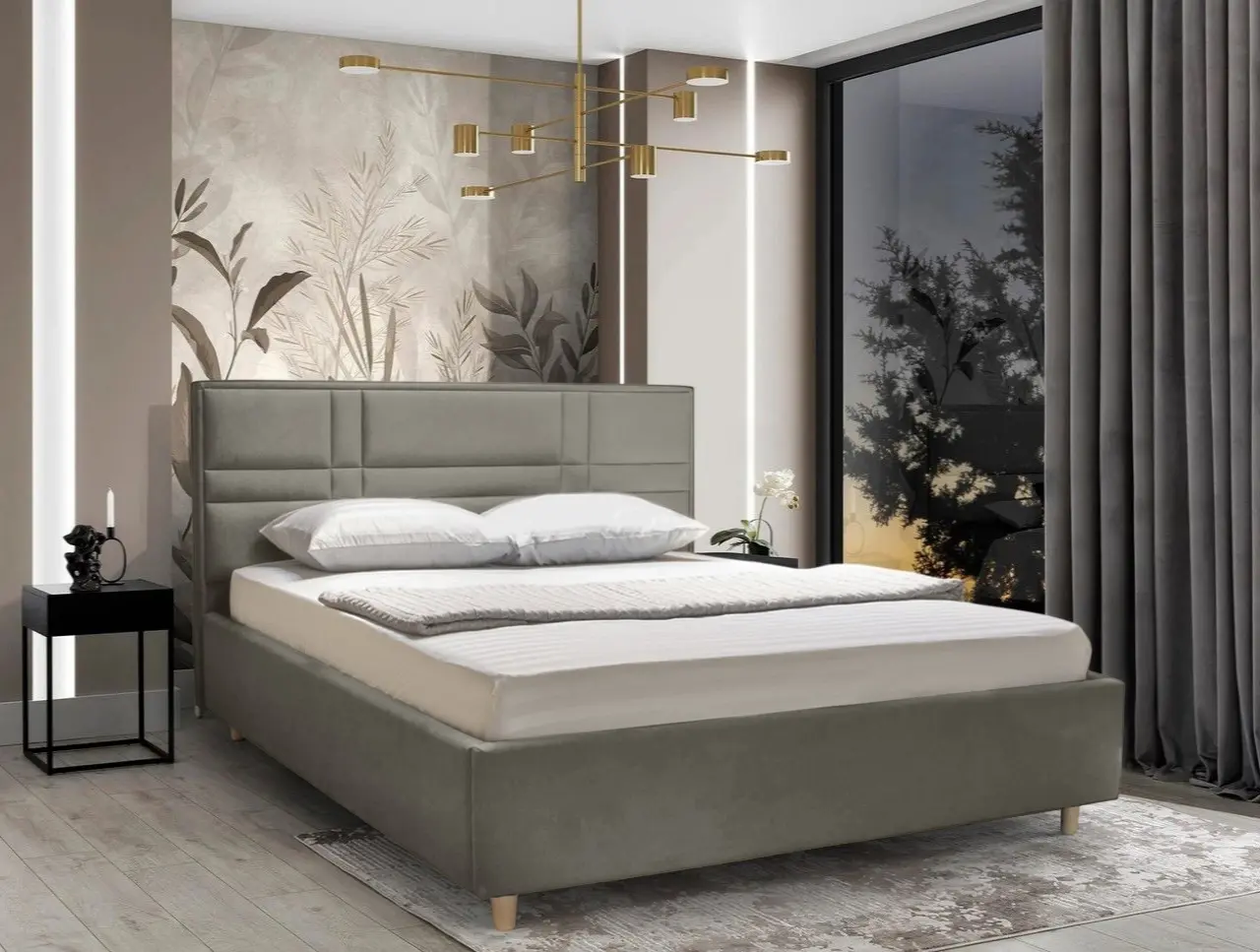 Кровать Charmbed Lux Maria 180x200 Laguna 09 (Stone Gray)