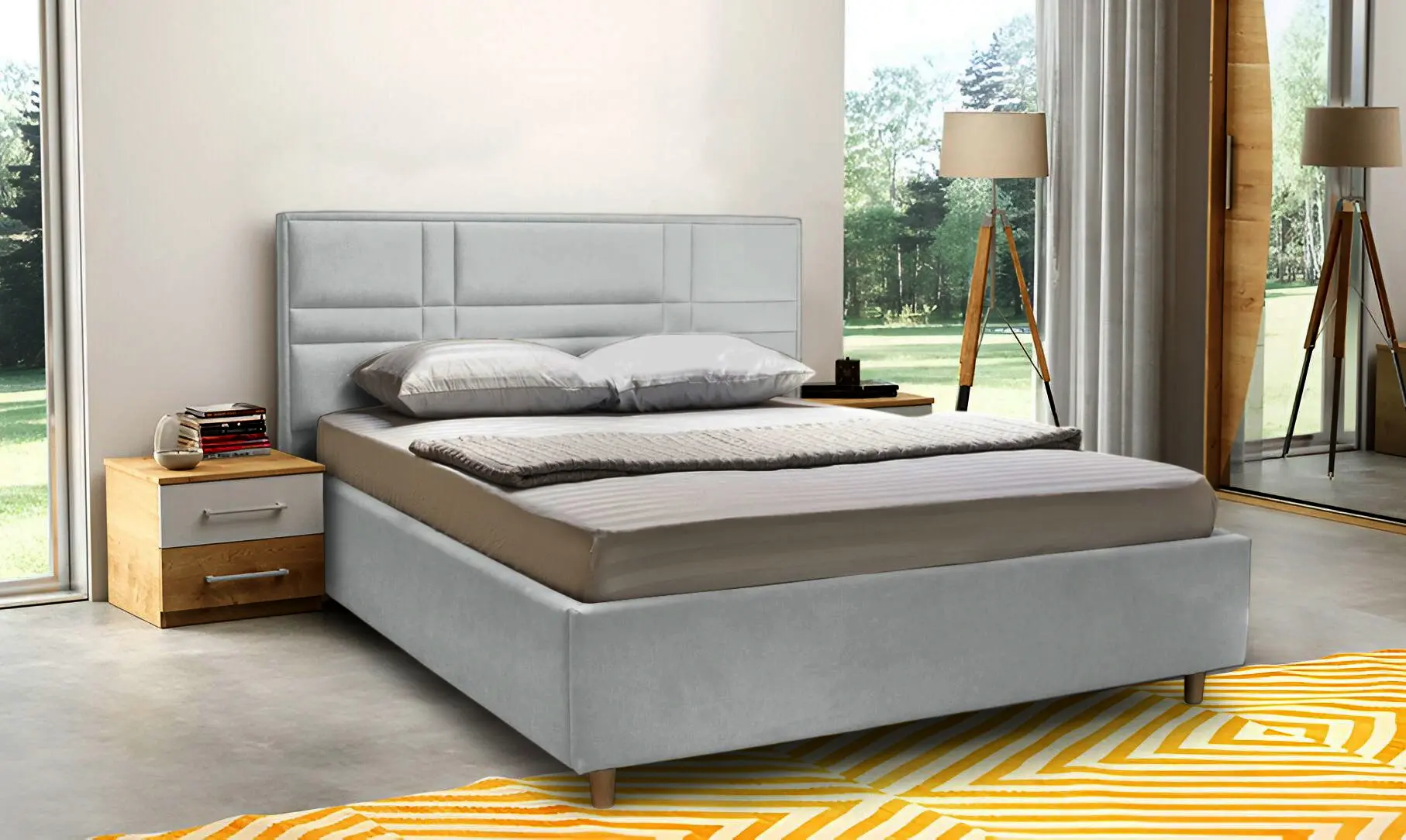 Кровать Charmbed Lux Maria 180x200 Laguna 42 (Light Gray)