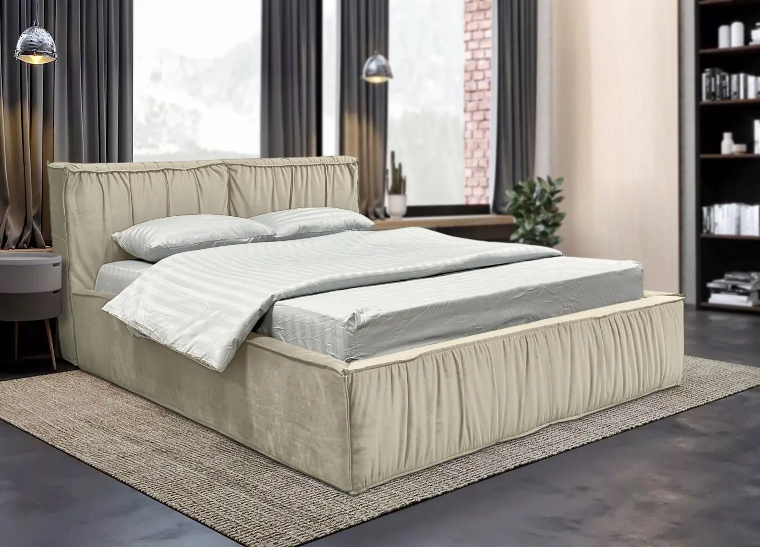 Pat Charmbed Lux Selina 160x200 Laguna 08 (Gray Beige)