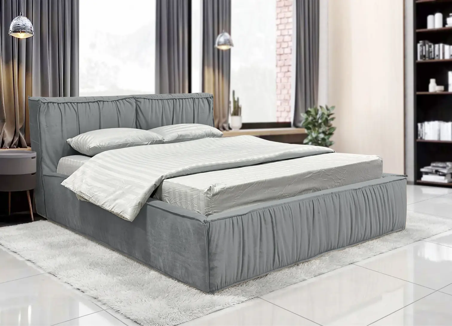 Кровать Charmbed Lux Selina 160x200 Laguna 42 (Light Gray)