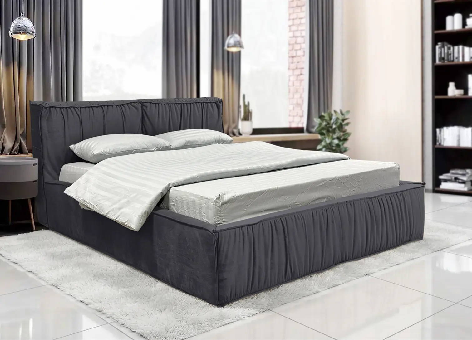 Кровать Charmbed Lux Selina 160x200 Laguna 44 (Graphite)