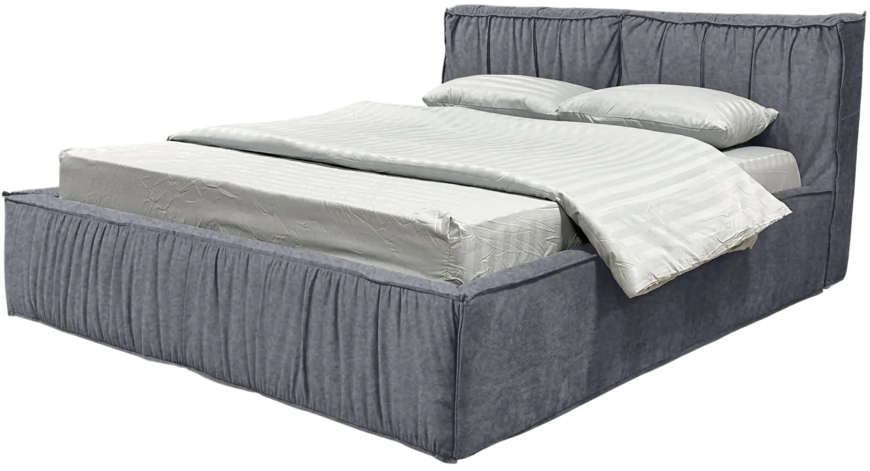 Кровать Charmbed Lux Selina 160x200 Mono 09 (Grey-Blue) - 4