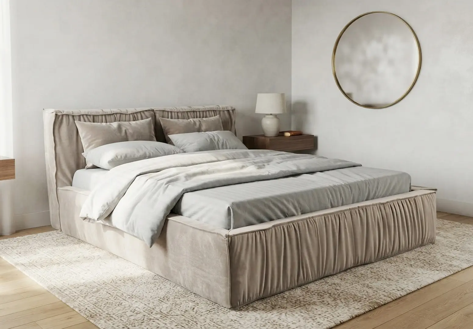 Кровать Charmbed Lux Selina 180x200 Laguna 08 (Gray-Beige)