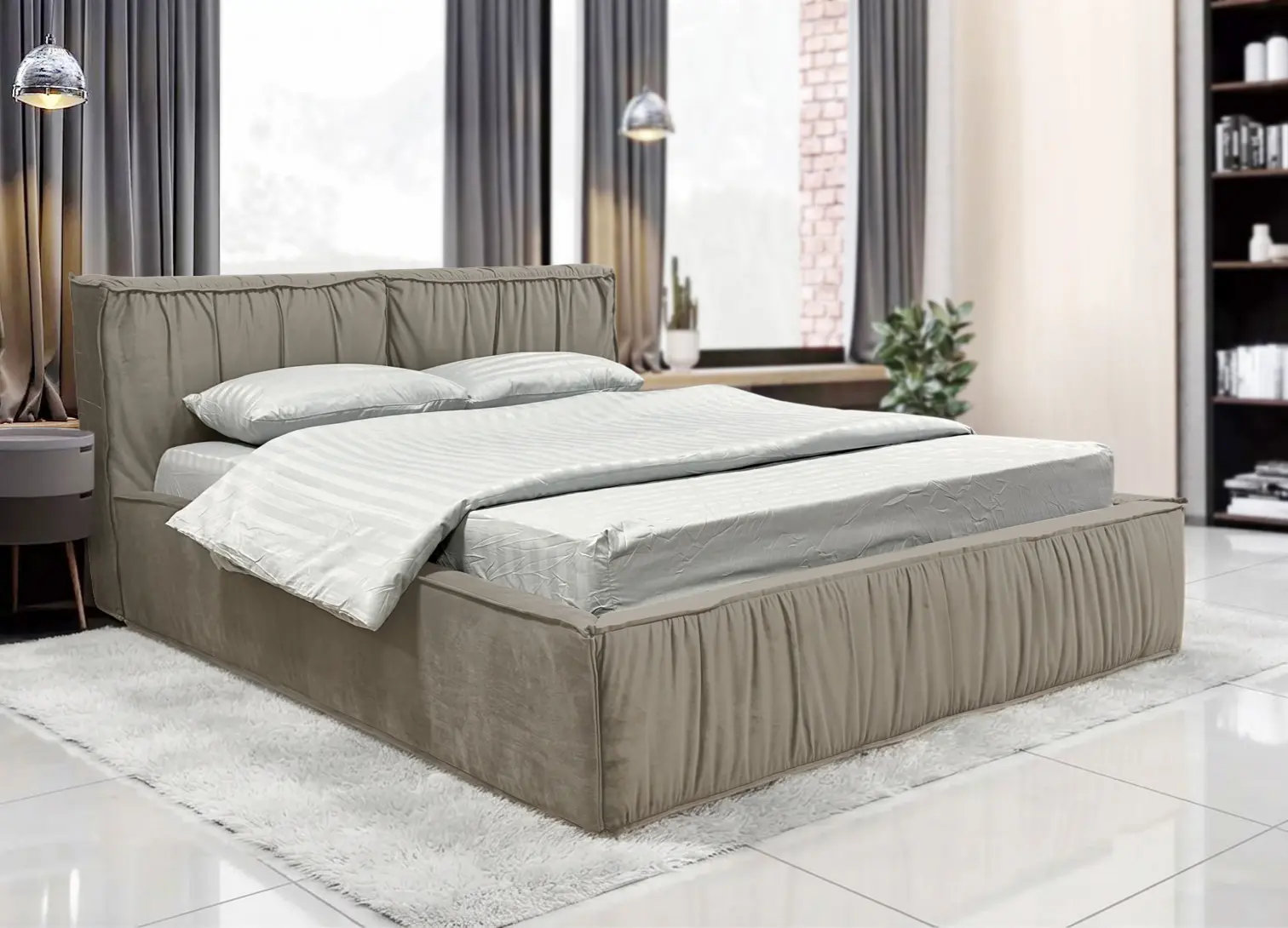 Кровать Charmbed Lux Selina 180x200 Laguna 09 (Stone Gray)