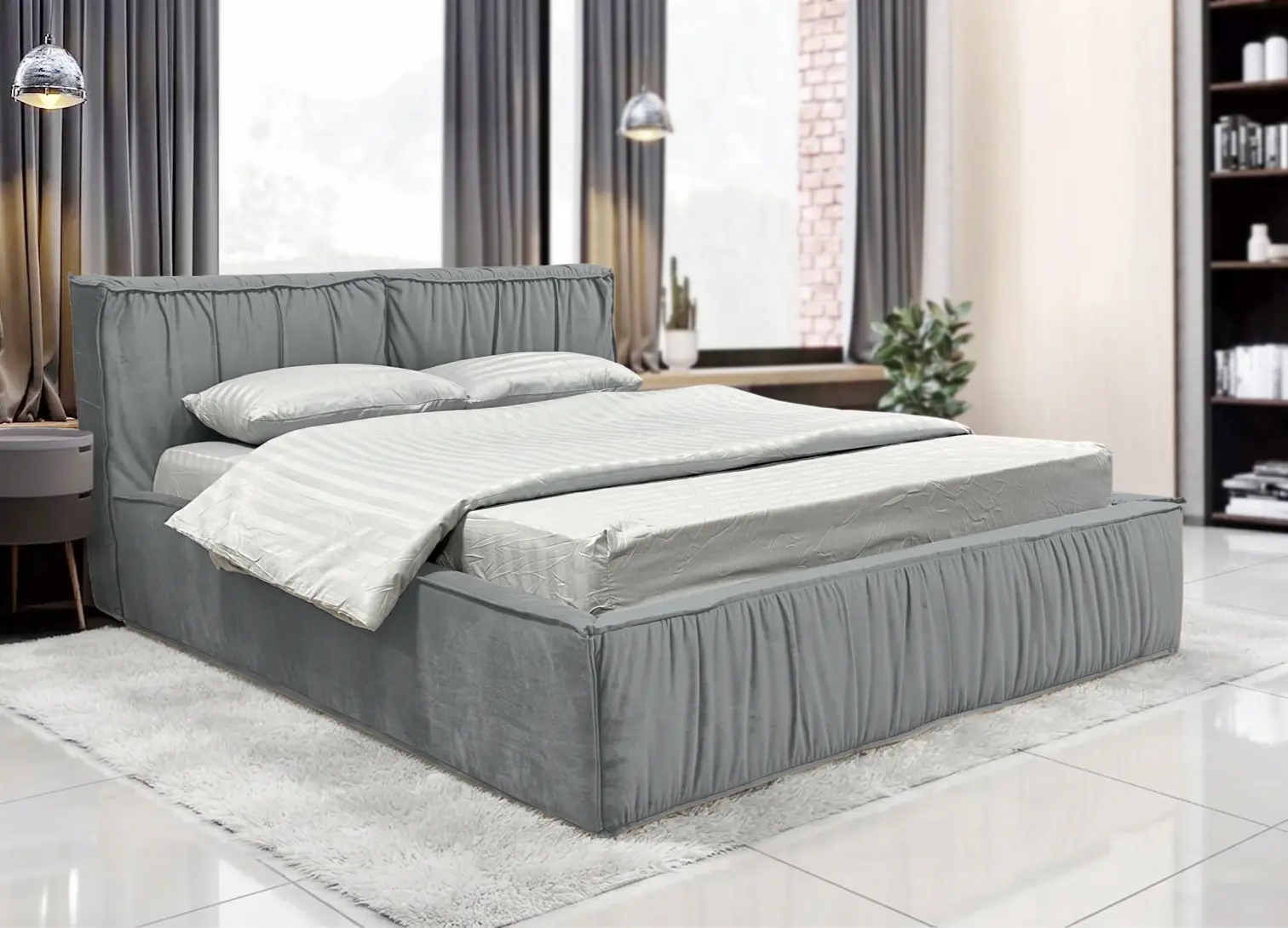 Кровать Charmbed Lux Selina 180x200 Laguna 42 (Light Gray)