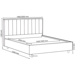 Кровать Charmbed Lux Sofi 160x200 Laguna 42 (Light Gray) Thumb