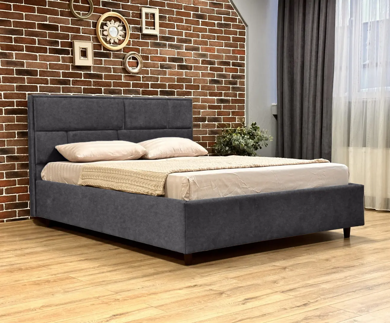 Кровать Charmbed Lux Sofi 180x200 Mono 07 (Dark Grey)