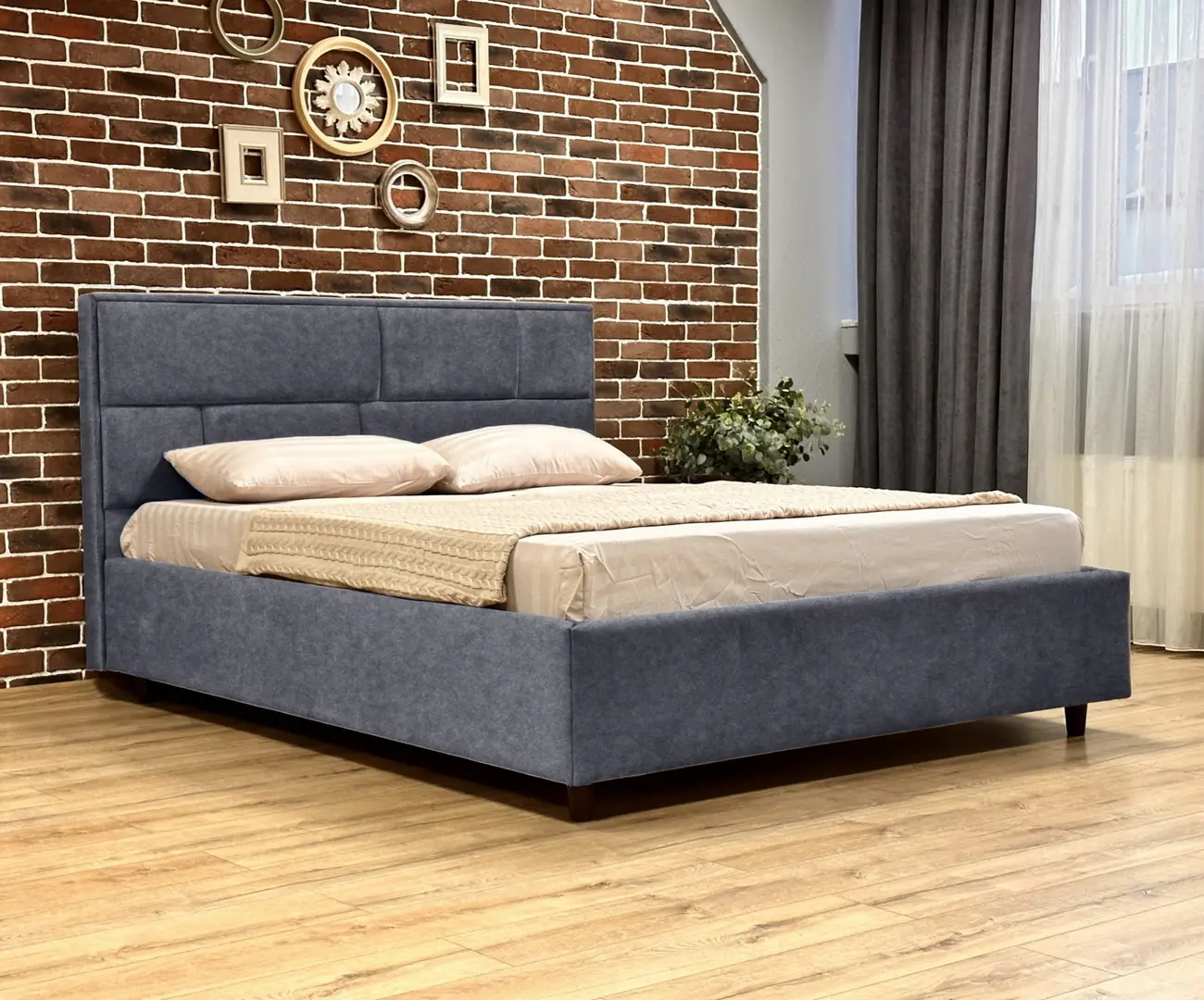 Кровать Charmbed Lux Sofi 180x200 Mono 09 (Grey-Blue)