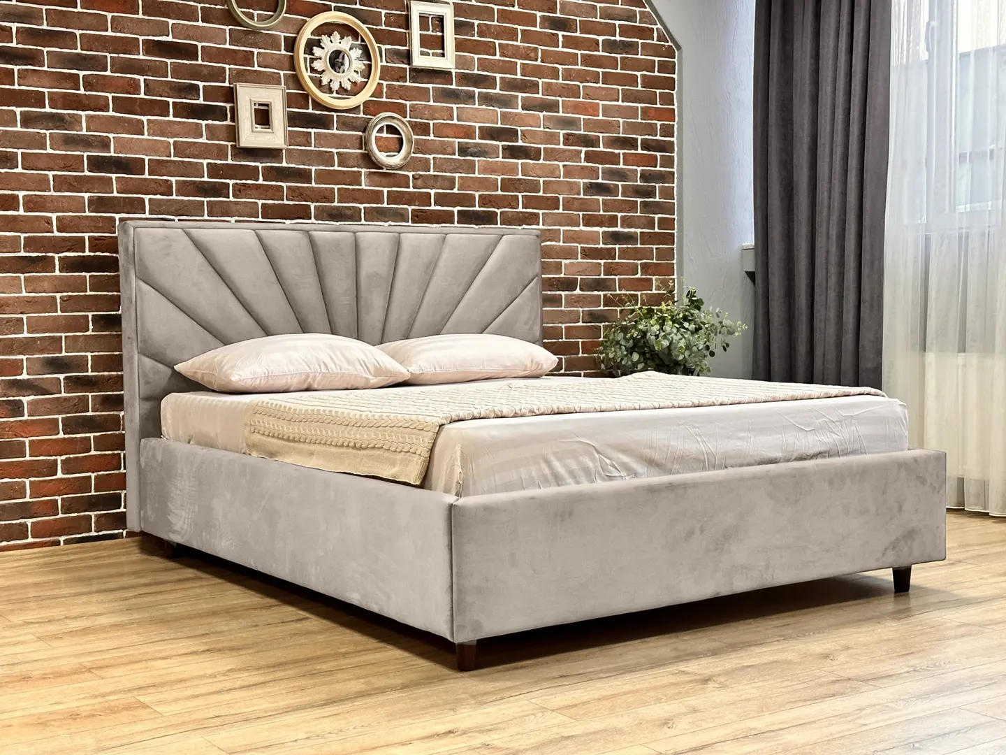 Кровать Charmbed Lux Sunny 160x200 Laguna 08 (Gray-Beige)