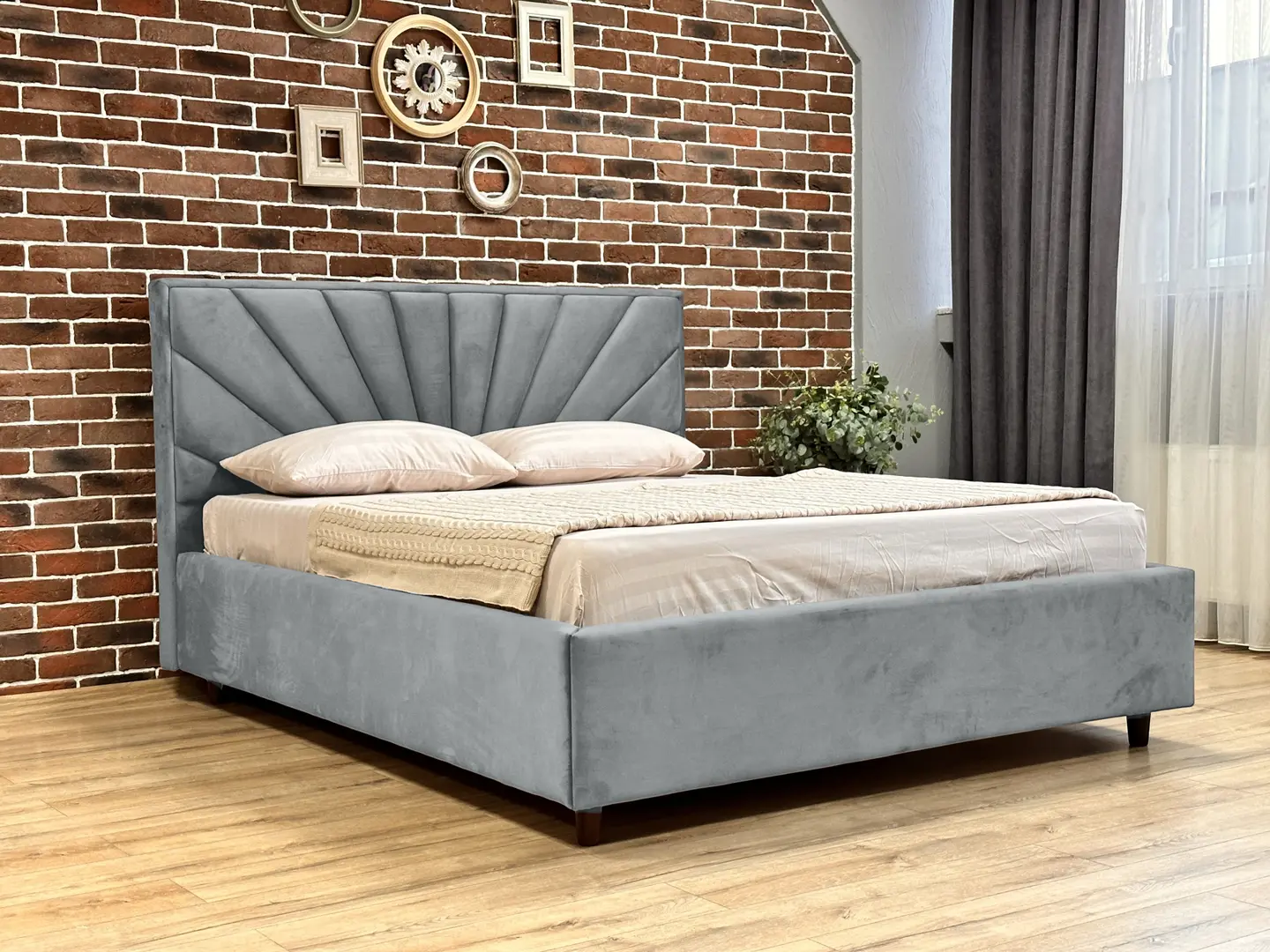 Кровать Charmbed Lux Sunny 160x200 Laguna 42 (Light Gray)