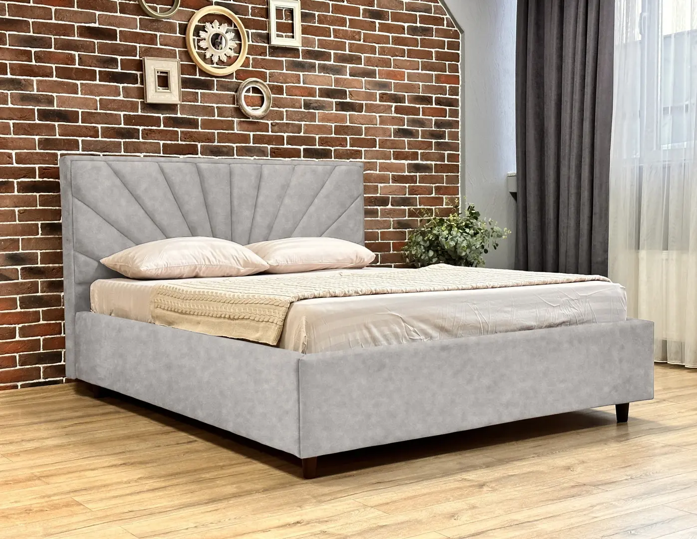 Кровать Charmbed Lux Sunny 160x200 Mono 03 (Light Grey)