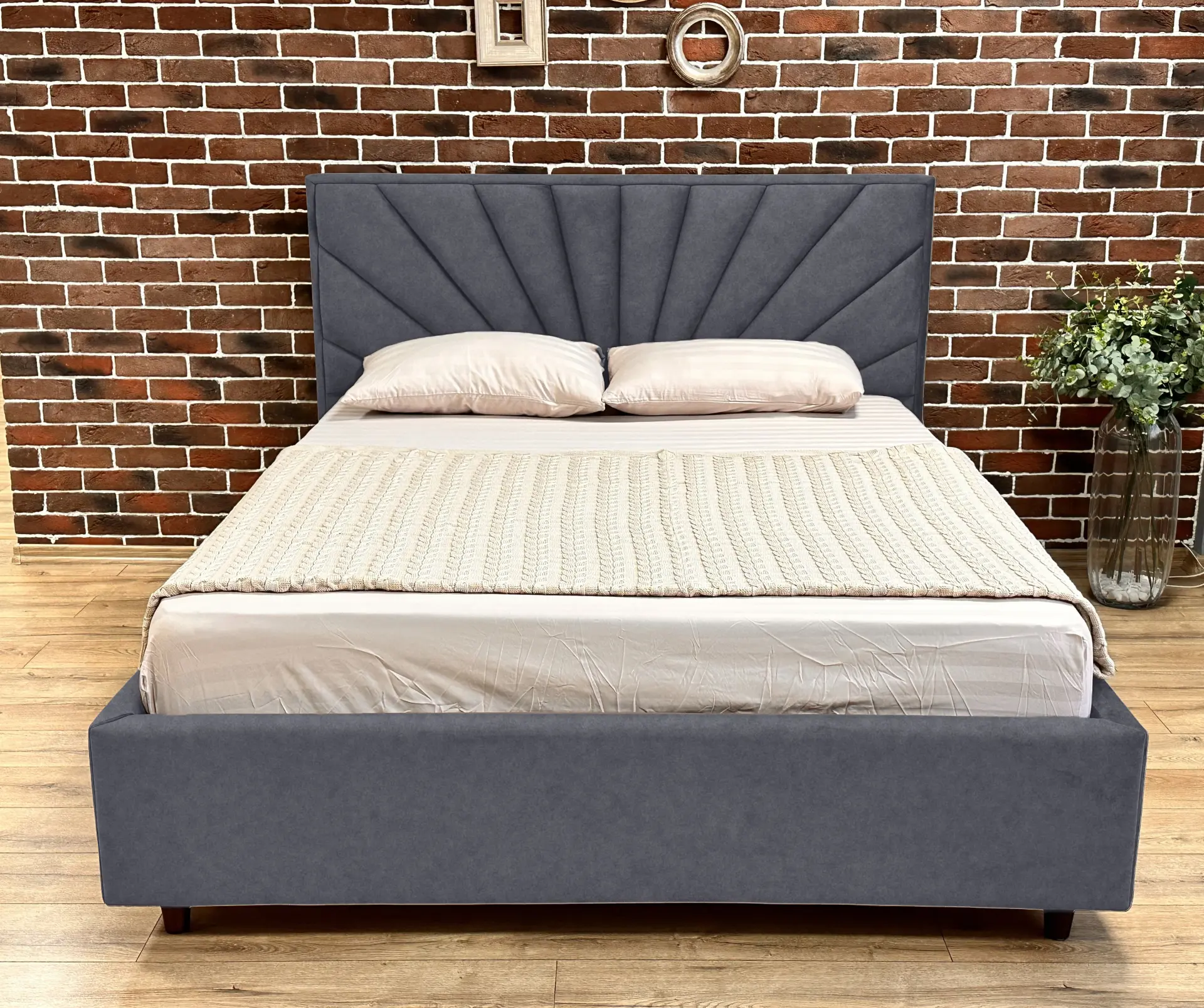 Кровать Charmbed Lux Sunny 160x200 Mono 09 (Grey-Blue) - 2