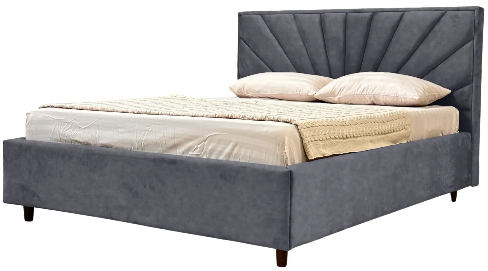 Кровать Charmbed Lux Sunny 160x200 Mono 09 (Grey-Blue) - 4