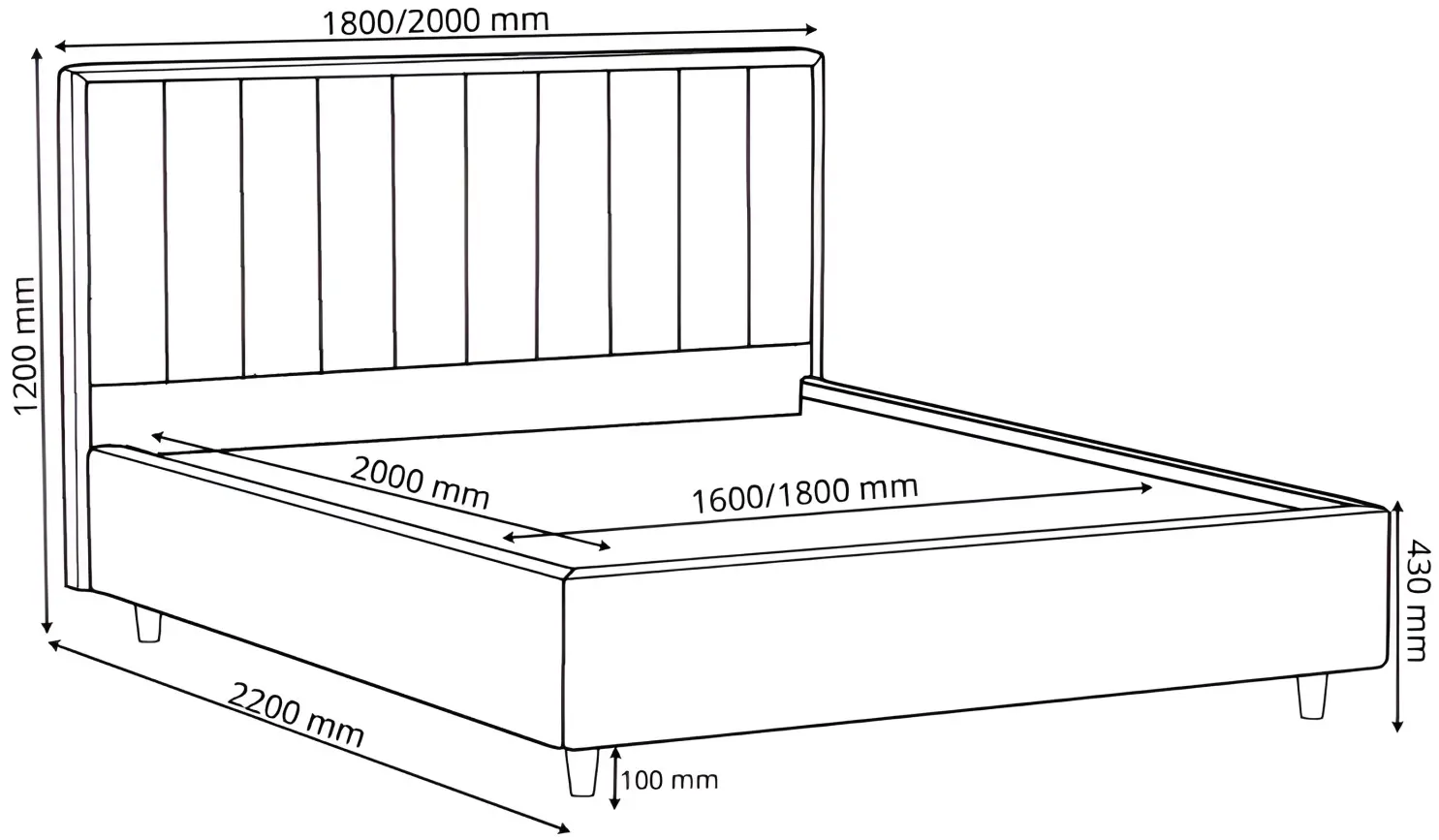 Кровать Charmbed Lux Sunny 180x200 Laguna 08 (Gray-Beige) - 6