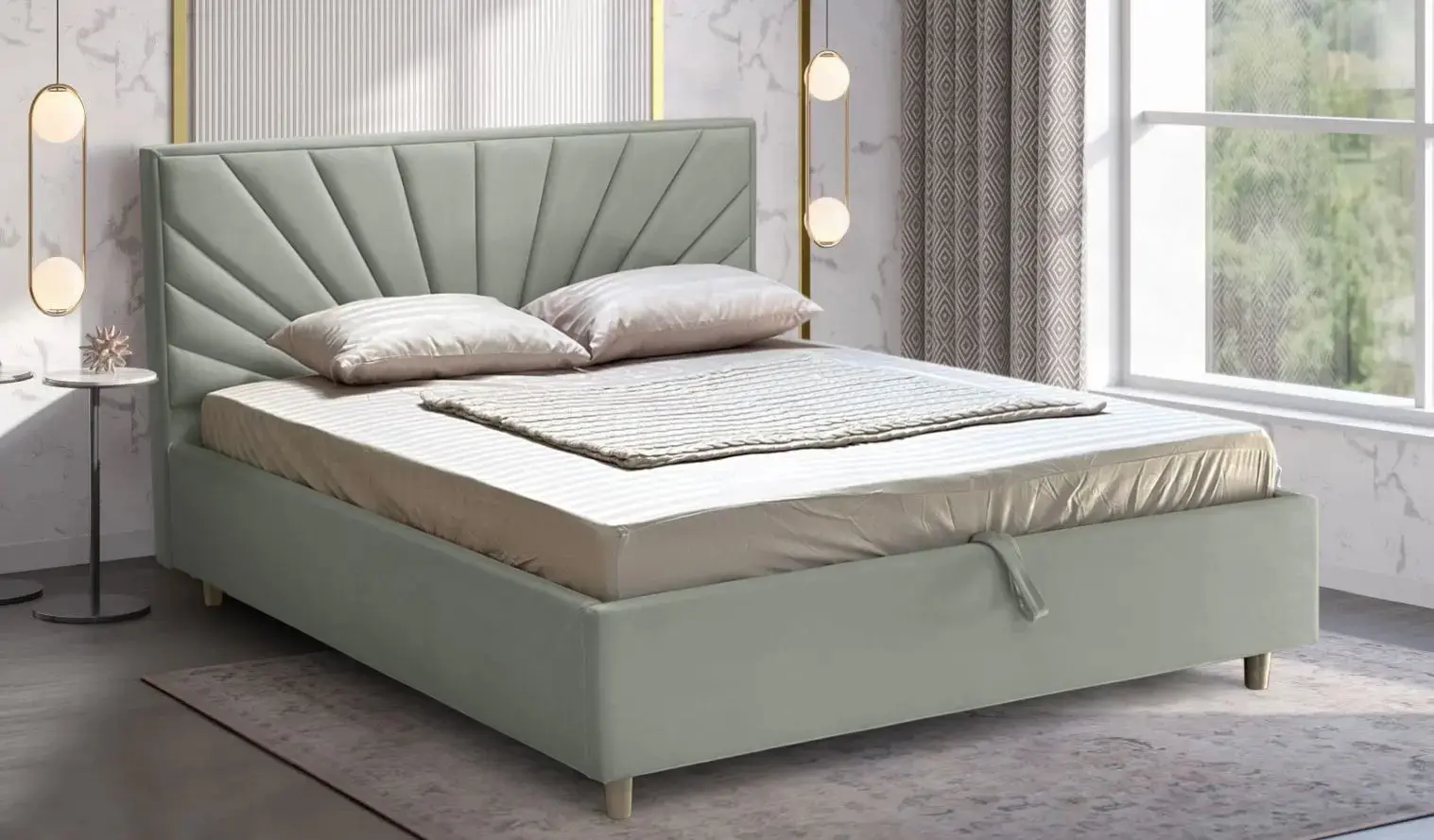 Кровать Charmbed Lux Sunny 180x200 Laguna 43 (Dark Grey)