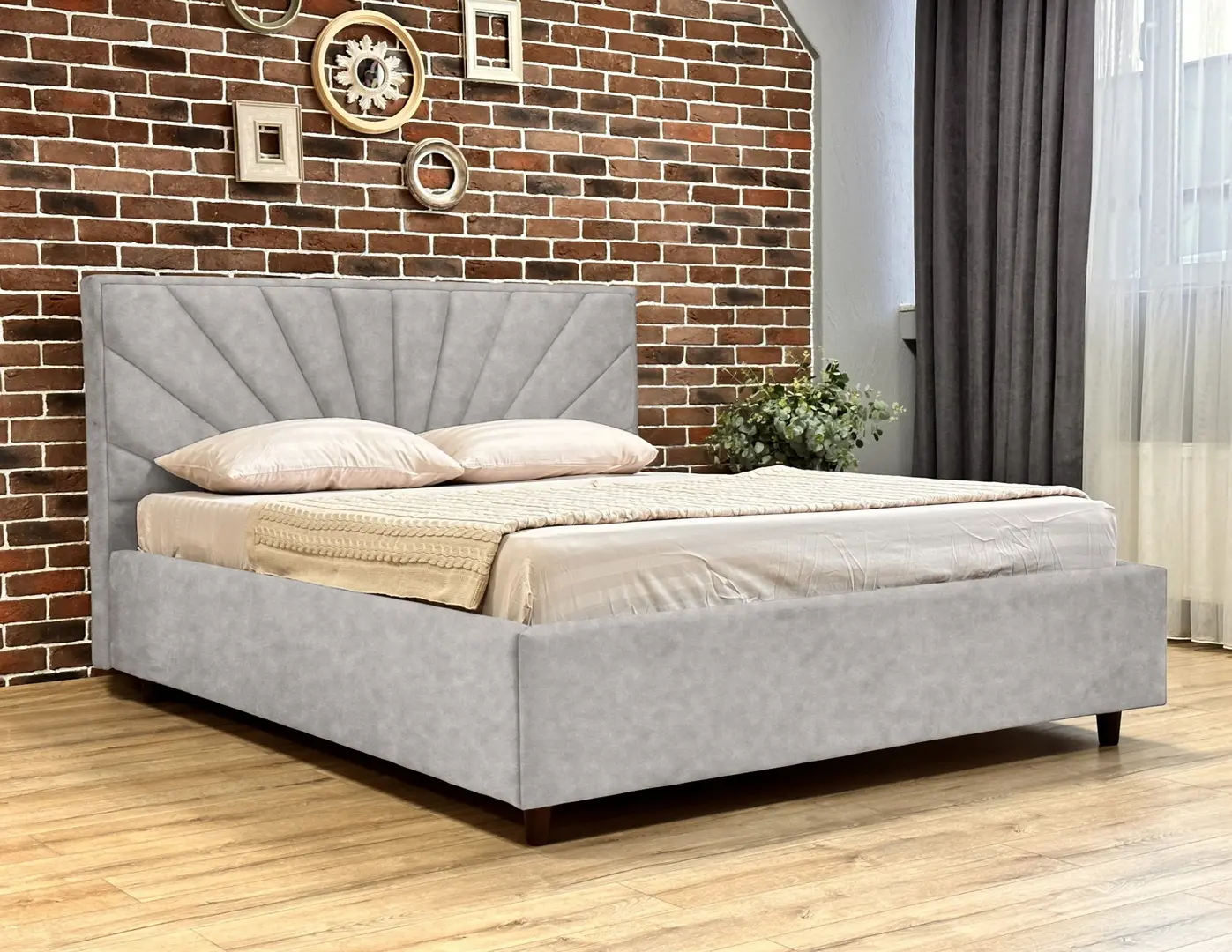 Кровать Charmbed Lux Sunny 180x200 Mono 03 (Light Grey)