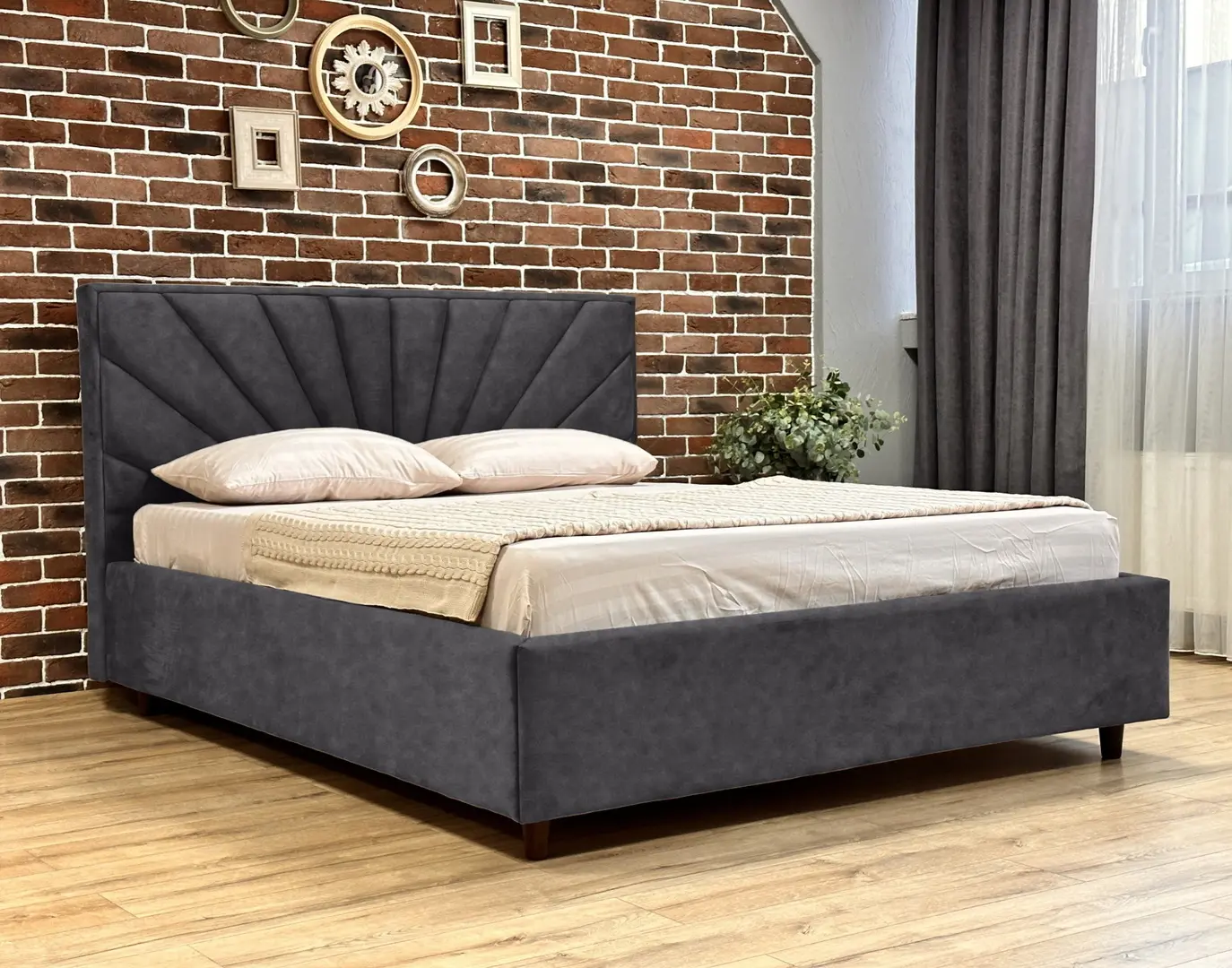 Кровать Charmbed Lux Sunny 180x200 Mono 07 (Dark Grey)