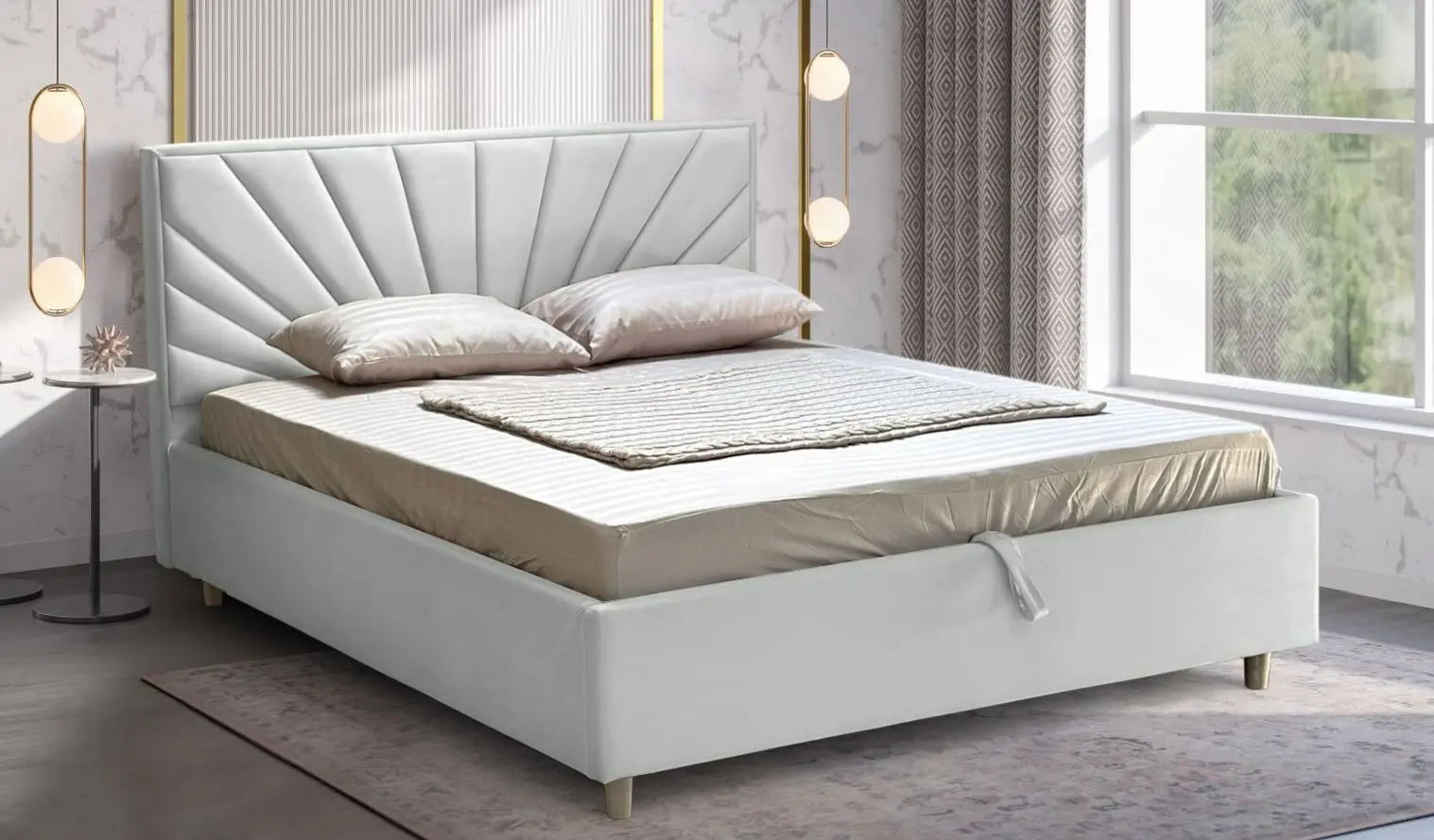 Pat Charmbed Lux Sunny Laguna 41 160x200 (Light Gray)