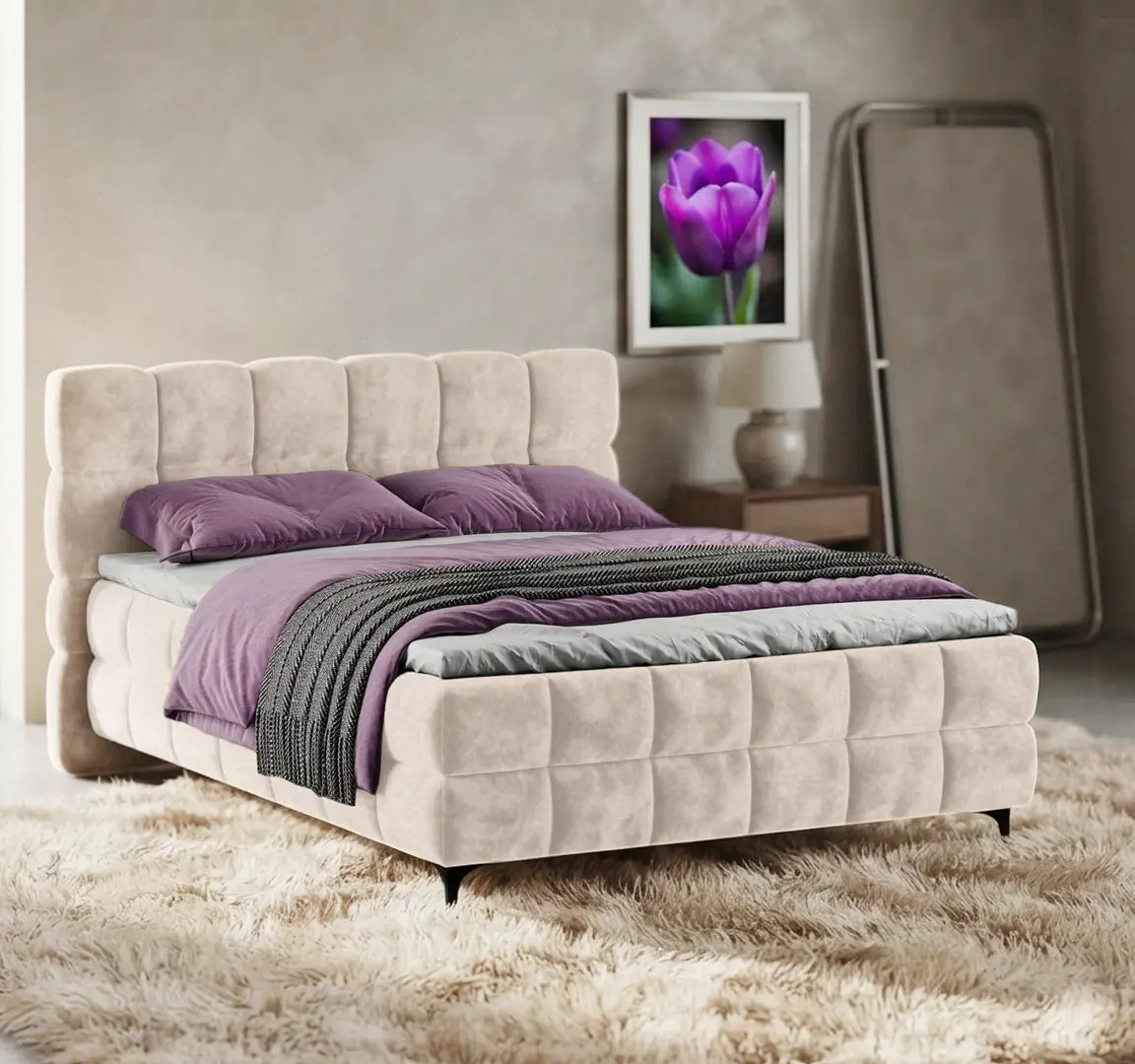 Pat Charmbed Melani 160x200 Mono 01 (Cream)