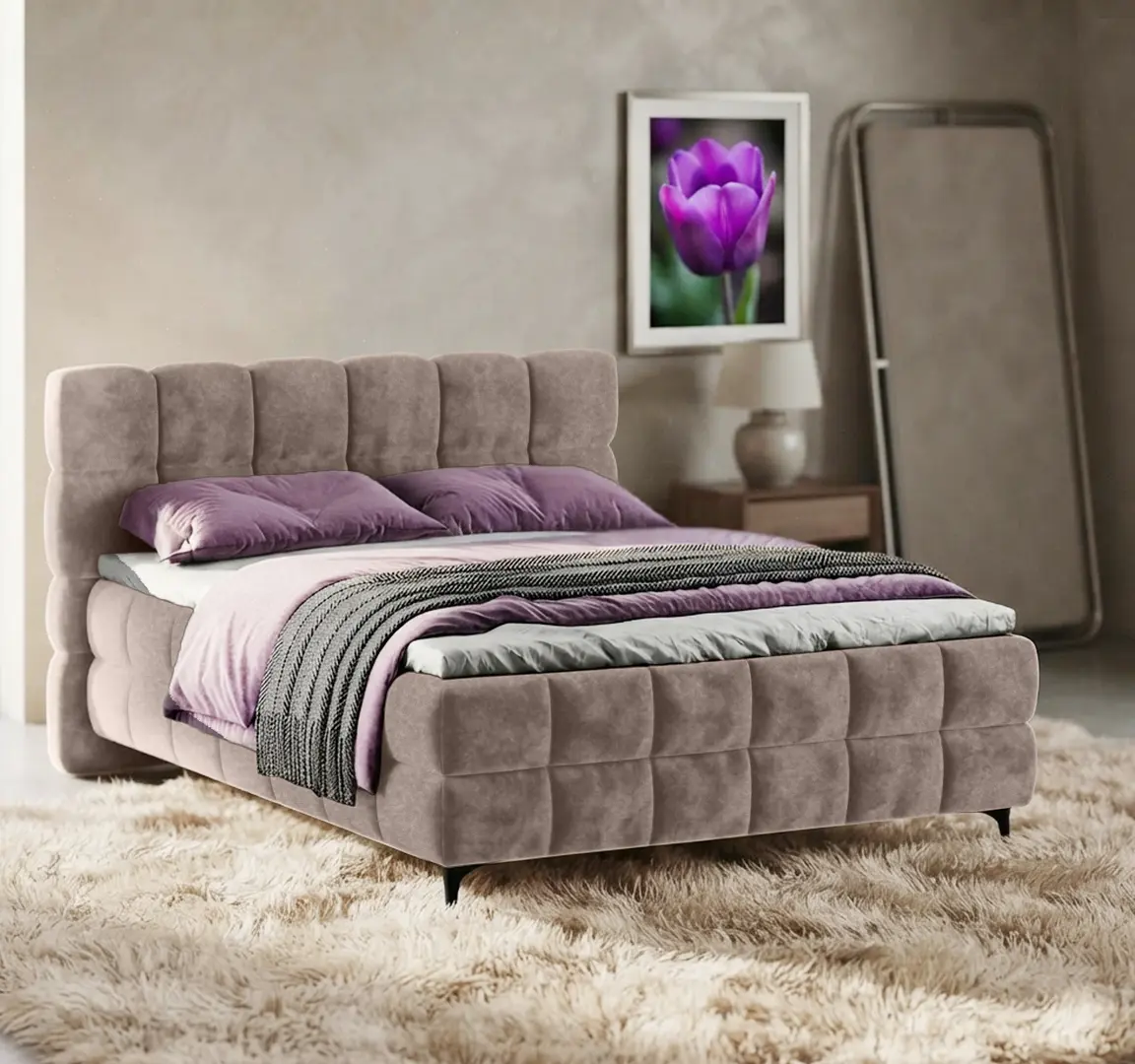 Pat Charmbed Melani 160x200 Mono 04 (Light Brown)