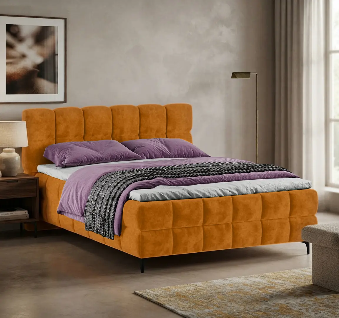 Pat Charmbed Melani 160x200 Mono 05 (Mustard)