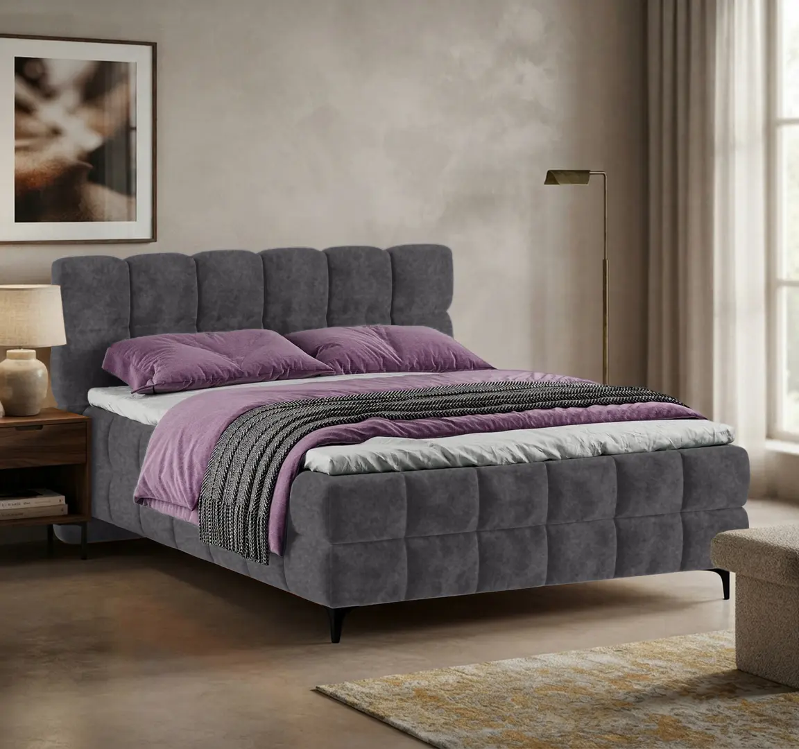 Кровать Charmbed Melani 160x200 Mono 07 (Dark Grey)