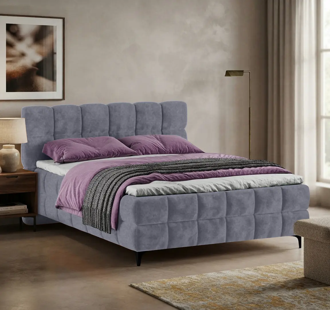 Pat Charmbed Melani 160x200 Mono 09 (Grey-Blue)