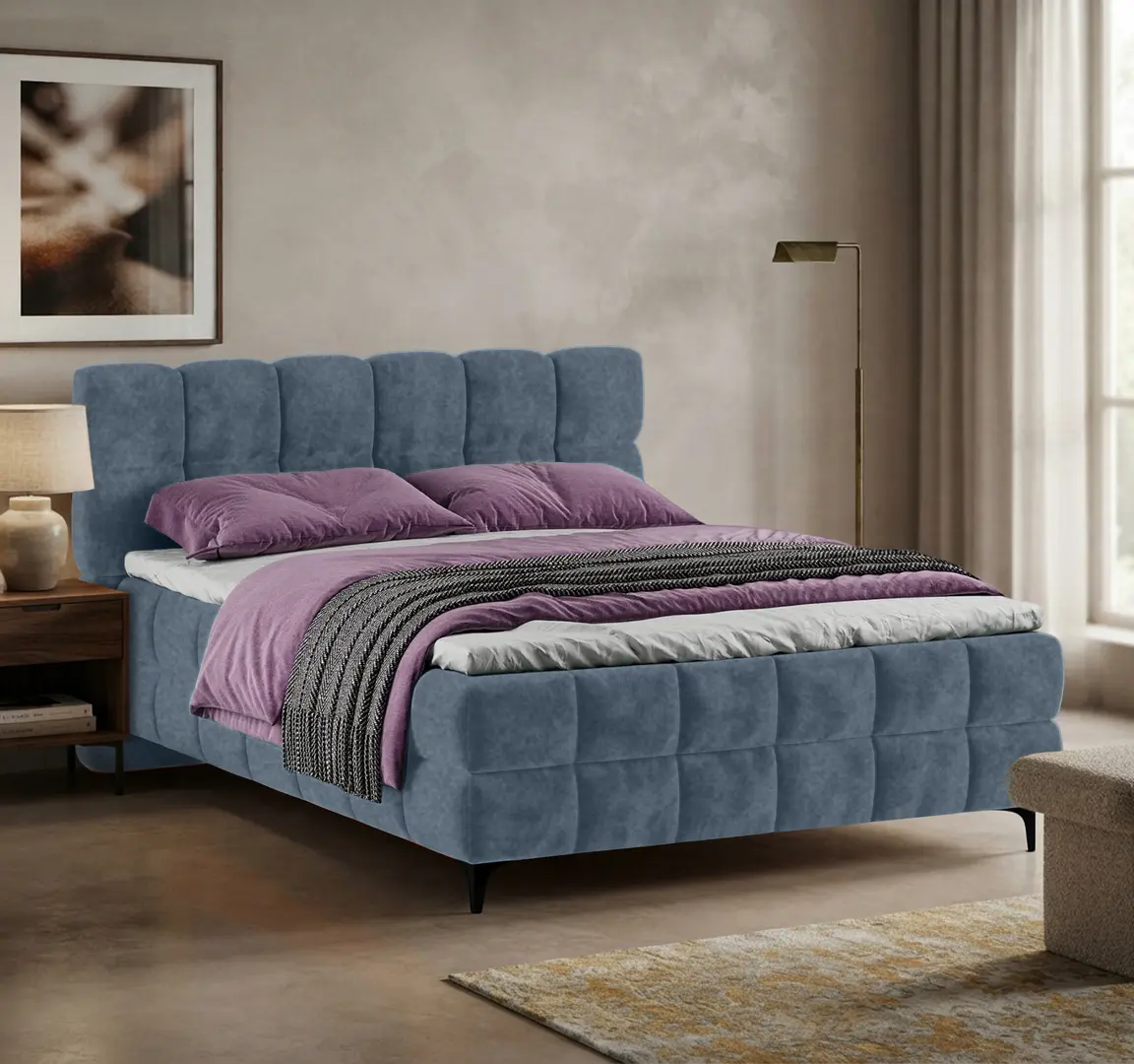 Pat Charmbed Melani 160x200 Mono 10 (Blue)