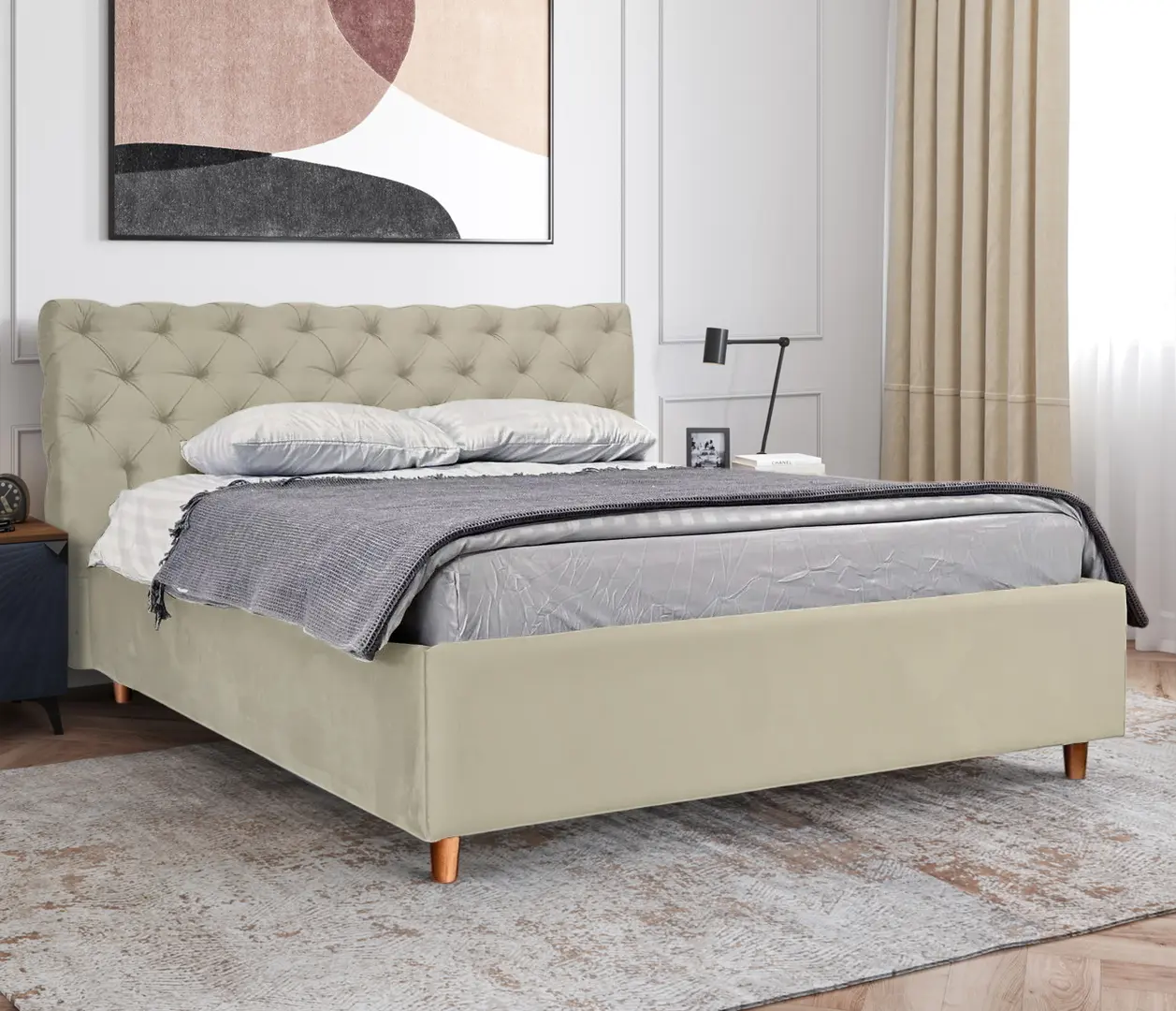 Кровать Charmbed Premium Denise 160x200 Laguna 08 (Gray Beige)