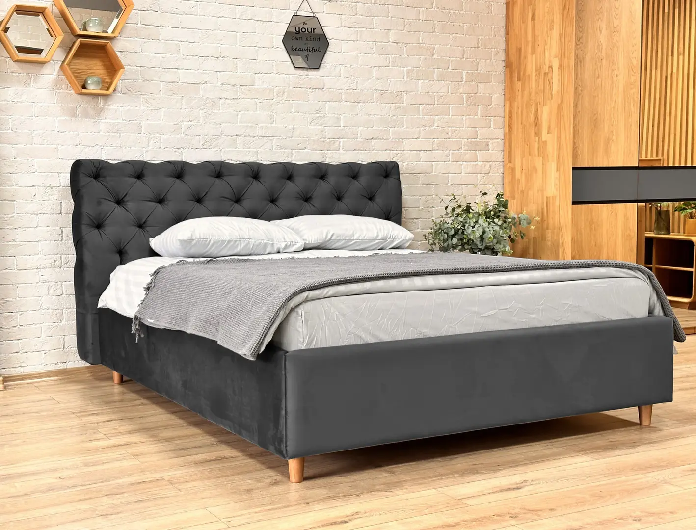 Pat Charmbed Premium Denise 160x200 Laguna 43 (Gray)