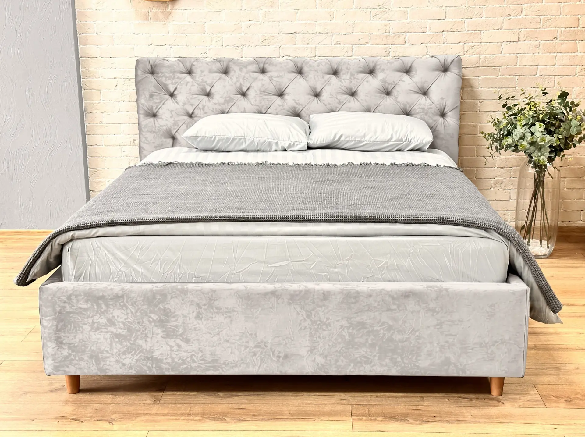 Кровать Charmbed Premium Denise 160x200 Malibu 02 (Light Gray) - 2