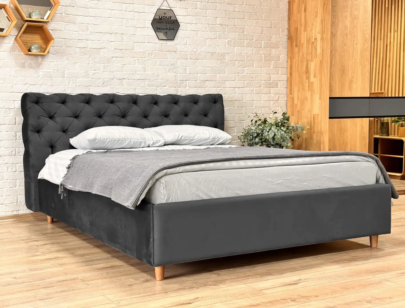 Кровать Charmbed Premium Denise 180x200 Laguna 43 (Gray)