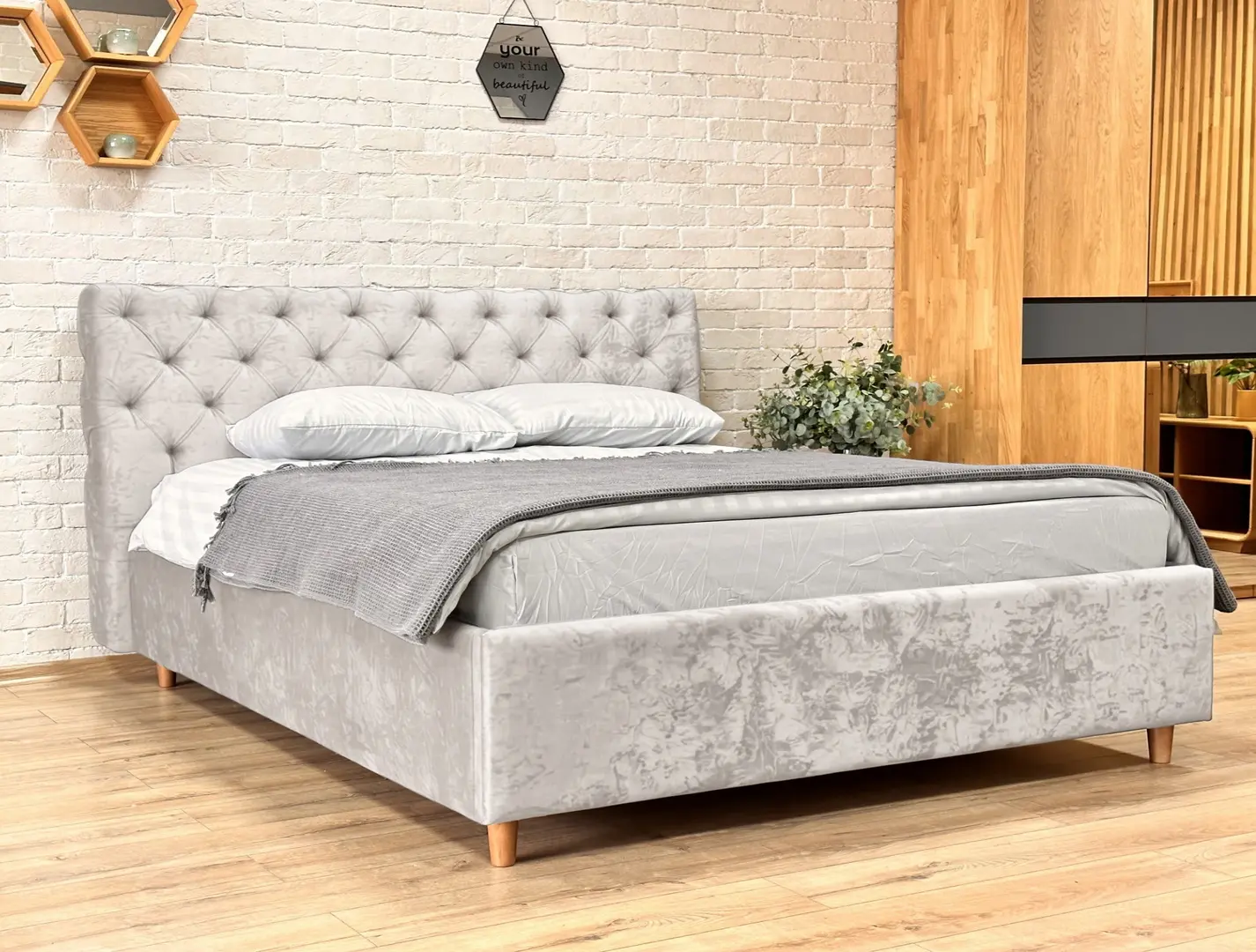 Pat Charmbed Premium Denise 180x200 Malibu 02 (Light Gray)