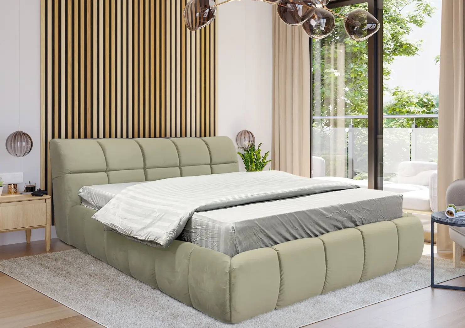 Кровать Charmbed Premium Jenny 160x200 Laguna 09 (Stone Grey)