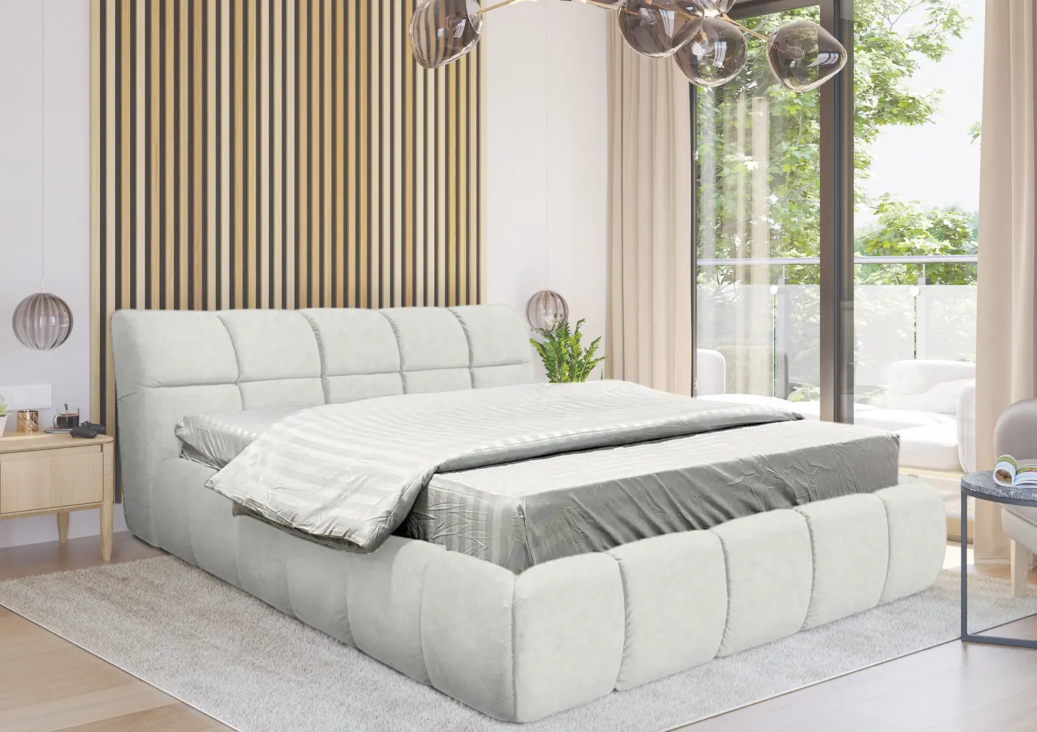 Кровать Charmbed Premium Jenny 160x200 Malibu 01 (White)